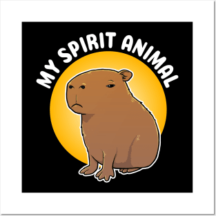 My spirit animal grumpy Capybara Cartoon Posters and Art